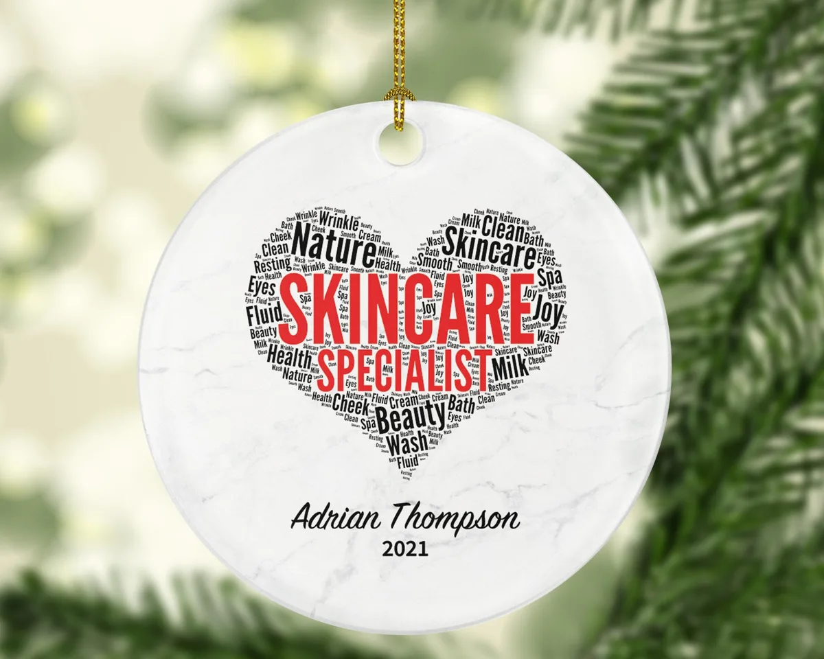Skincare Specialist Christmas Ornament Personalized - Spa Treatment Self Skin Care Lover Beauty Salon Owner Worker Massage Therapist Gift