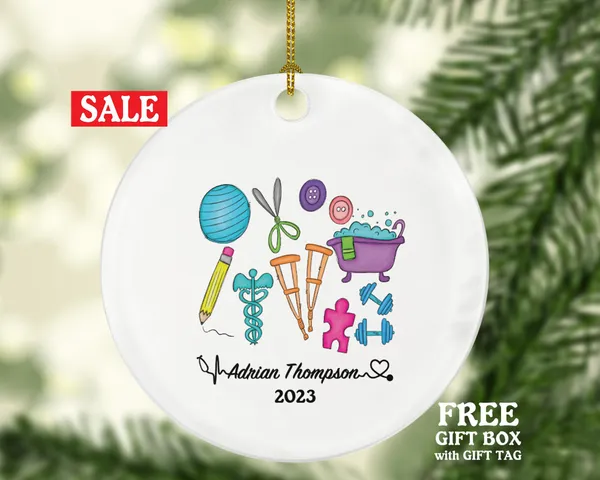 Occupational Therapist Christmas Ornament Personalized - Physical Therapy Assistant OTA PT OT Chiropractor Graduation Appreciation Gift
