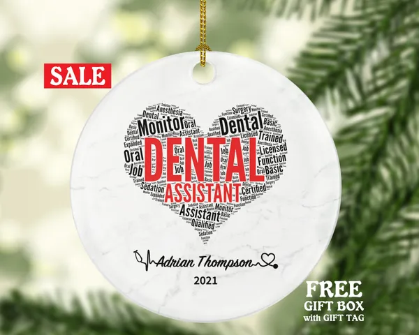 Dental Assistant Christmas Ornament Personalized - Dentist Assistant Gift Graduation Custom Occupational Orthodontist Occupation Gift