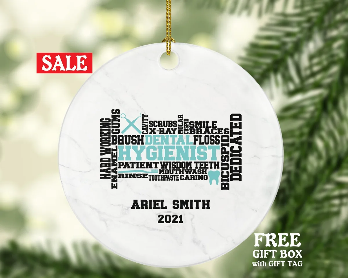 Dental Hygienist Christmas Ornament Personalized - Custom Name Gift