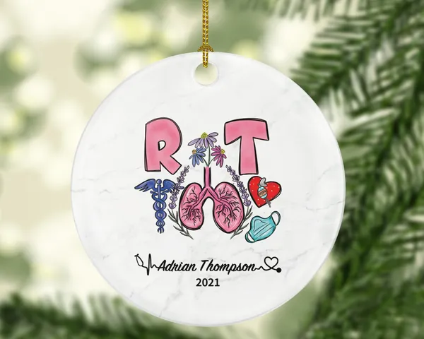 Respiratory Therapist Christmas Ornament Personalized - NBRC, National Board Respiratory Care, Therapy, Medical Gift - Custom Name Year