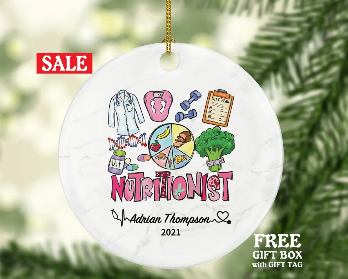 Nutritionist Christmas Ornament Personalized Gift - Custom Name Year