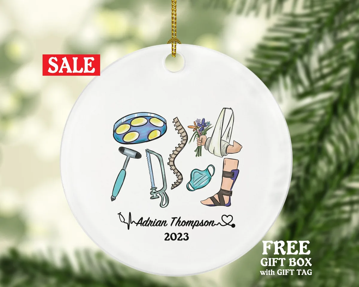 Orthopedic Surgeon Doctor Christmas Ornament Personalized - Orthopedic Surgery - Medical Dr Gift for MD - Custom Name Year