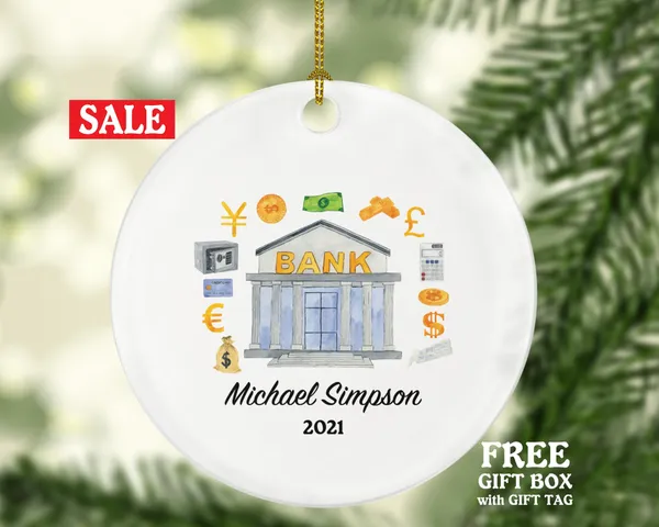 Bank Worker Christmas Ornament Personalized - Bank Worker Custom Gift