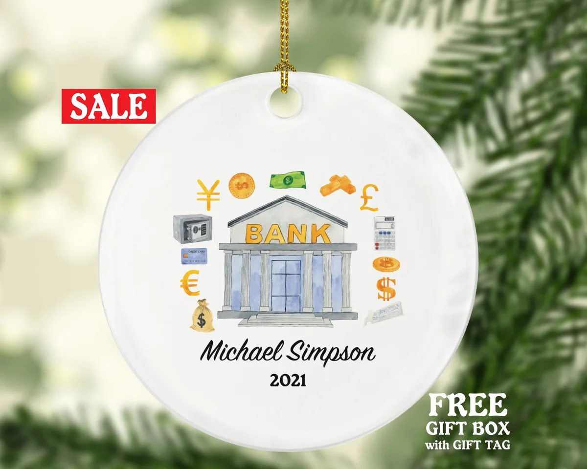 Bank Worker Christmas Ornament Personalized - Bank Worker Custom Gift