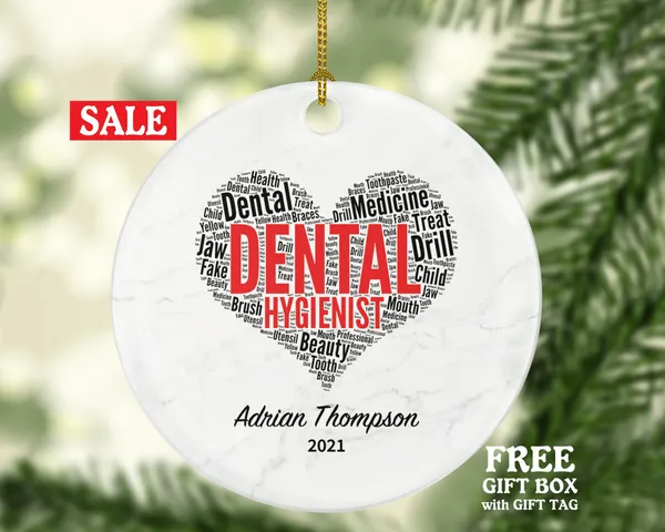 Dental Hygienist Christmas Ornament Personalized - Custom Name Gift