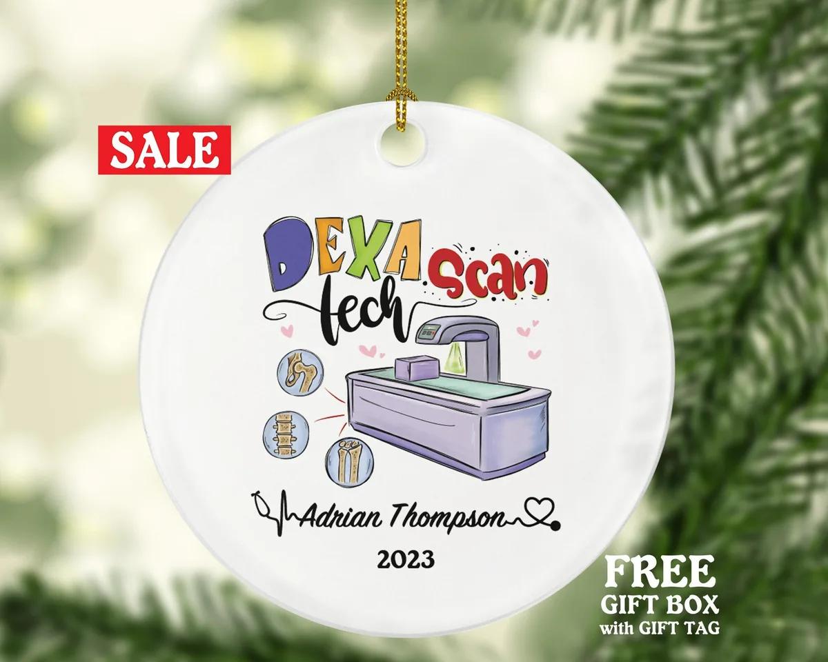 Dexa Scan Tech Christmas Ornament Personalized - Bone Density Scanner Tech Radiologic Scan Health Worker Gift