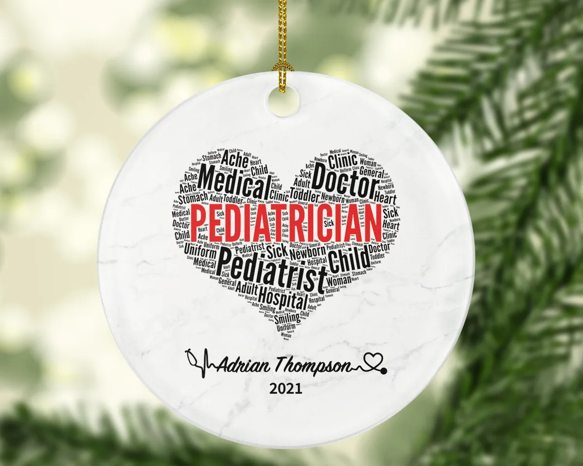 Pediatrician Christmas Ornament Personalized, Medical Doctor Child Treatment Custom Pediatrist Gift from a Patient