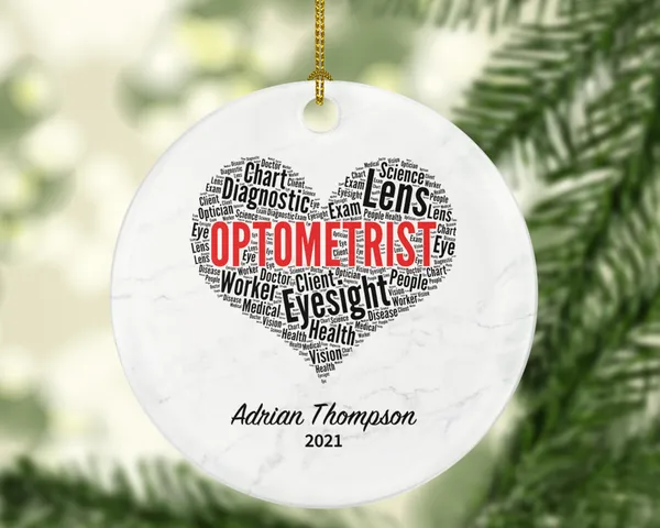 Optometrist Christmas Ornament Personalized - Eyes Seeing Visual System Gift Graduation Thank You Appreciation Gift