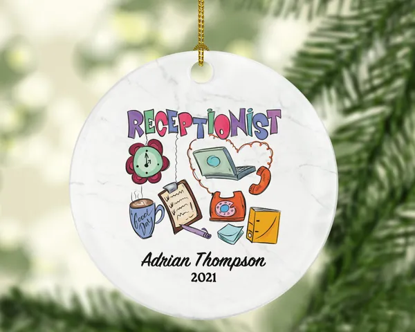 Personalized Receptionist Christmas Ornament - Custom Office Secretary Gift  Keepsake Best Receptionist Gift