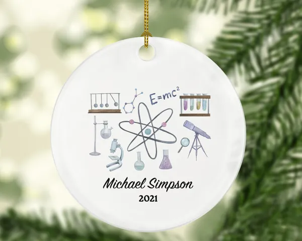 Science STEM Biology Chemistry Christmas Ornament Personalized - Scientist, Student, Graduate Gift - Custom Name Year