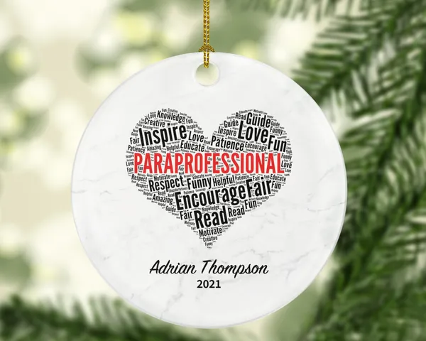 Paraprofessional Christmas Ornament Personalized - Para Gift Graduation Career Ornament Paraprofessional Worker Gift for Christmas