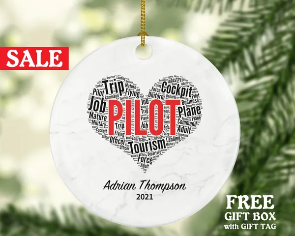 Airport Pilot Christmas Ornament Personalized - Custom Gift For Pilot