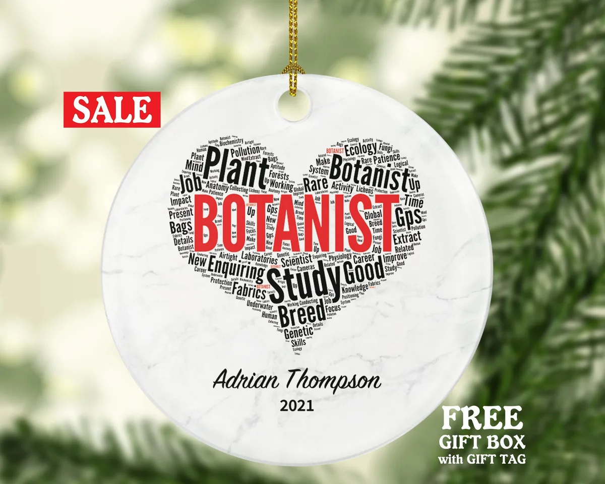 Botanist Christmas Ornament Personalized - Plant Biologist Custom Gift