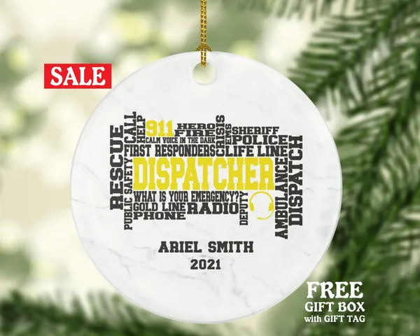 911 Dispatcher/Operator Christmas Ornament Personalized - Custom Name Year Holiday Gift