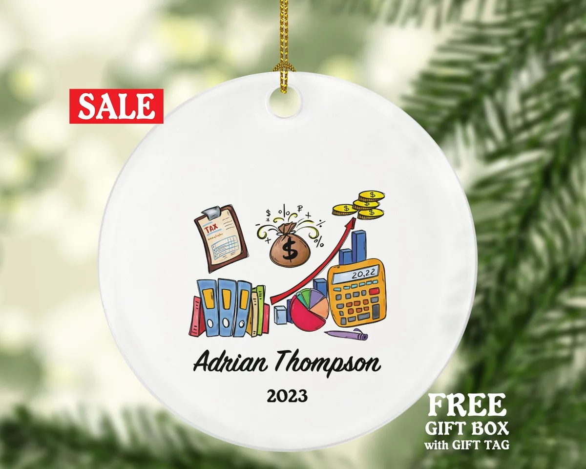Accountant Ornament Personalized - Accounting Christmas Gift for an Accountant Custom Name