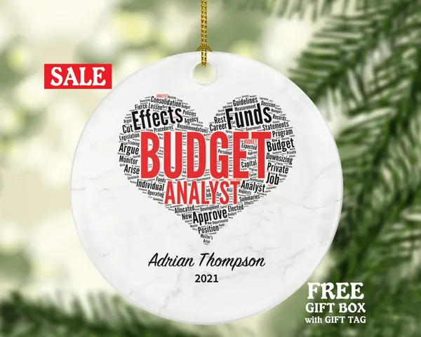 Budget Analyst Christmas Ornament Personalized - Budget Analysis Custom Gift