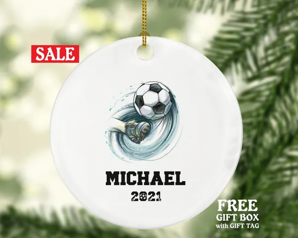Playing Soccer Christmas Ornament - Goal Keeper Saver Coach Team Player Personalized Gift Gamer Sports Match Senior Custom Ball Kick