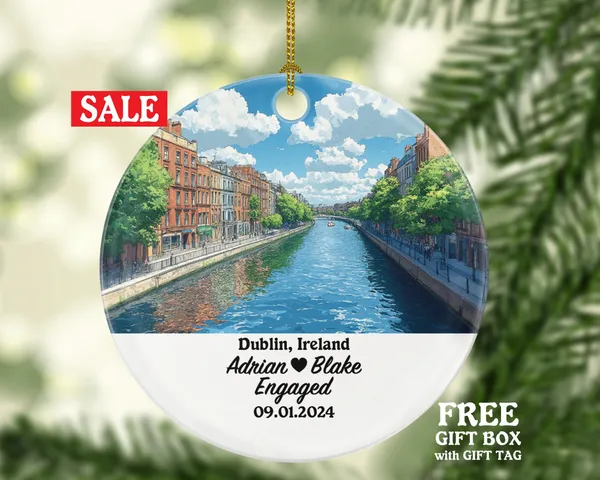 Dublin Christmas Ornament Personalized - Ireland Engaged Married Family Together Couple Travel Honeymoon Engagement Marriage