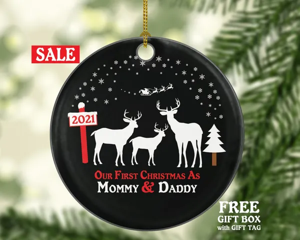 Our First Christmas as Mommy and Daddy Ornament New Baby Ornament New Parents Ornament 2018 Ornament Mommy Ornament New Mom and Dad Gift