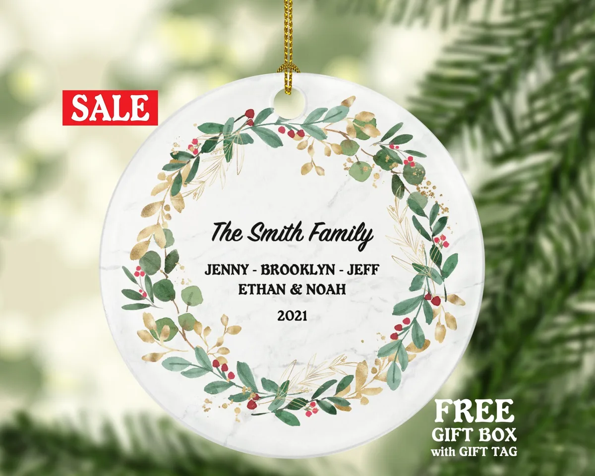 Family of 2 3 4 5 6 Christmas Ornament Personalized - Gift for Family - Custom Name Year Christmas Ornament
