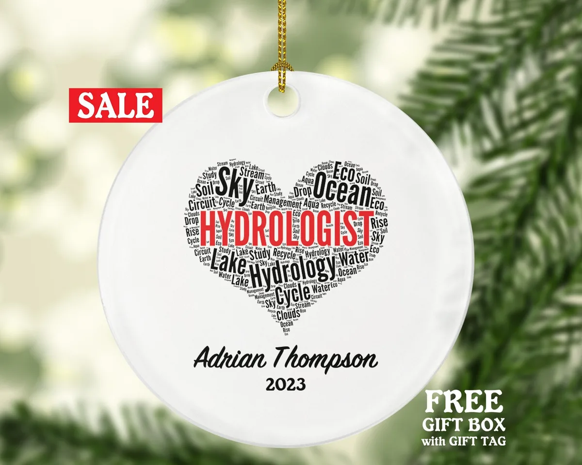 Hydrologist Christmas Ornament Personalized - Hydrology Researcher Gift with Custom Name